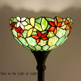 Werfactory® Torchiere Tiffany Floor Lamp 12X12X67 Inches Stained Glass Flower Standing Torch Light