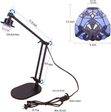 Werfactory® Tiffany Swing Arm Lamp Adjustable Stained Glass Lamp Baroque