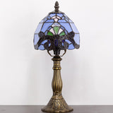Werfactory® Small Tiffany Lamp Stained Glass Baroque Style Table Lamp 14" Tall