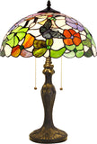 Werfactory® Tiffany Table Lamp 24 Inch Stained Glass Butterfly Style Reading Lamp