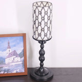 WERFACTORY Small Tiffany Lamp Mini Stained Glass Table Lamp Wide 4 Tall 15 Inch White Crystal Bead Rustic Night Light