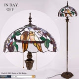 Tiffany Lampshade Replacement Werfactory® W16H7-inch Colorful Stained Glass Birds Style Shade