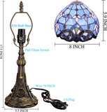 Werfactory® Tiffany Lamp Baroque Style Stained Glass Table Lamp with Bronze Resin Base