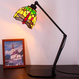 Werfactory® Tiffany Swing Arm Lamp Adjustable Stained Glass Dragonfly Style
