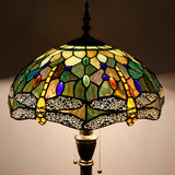 Werfactory® Tiffany Floor lamp, 70 inches high Dragonfly Style Stained Glass Light