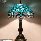 12 inch Green Blue Stained Glass Dragonfly Lampshade Only Werfactory®  Fit for Tiffany Table Lamp