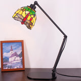 Werfactory® Tiffany Swing Arm Lamp Adjustable Stained Glass Dragonfly Style
