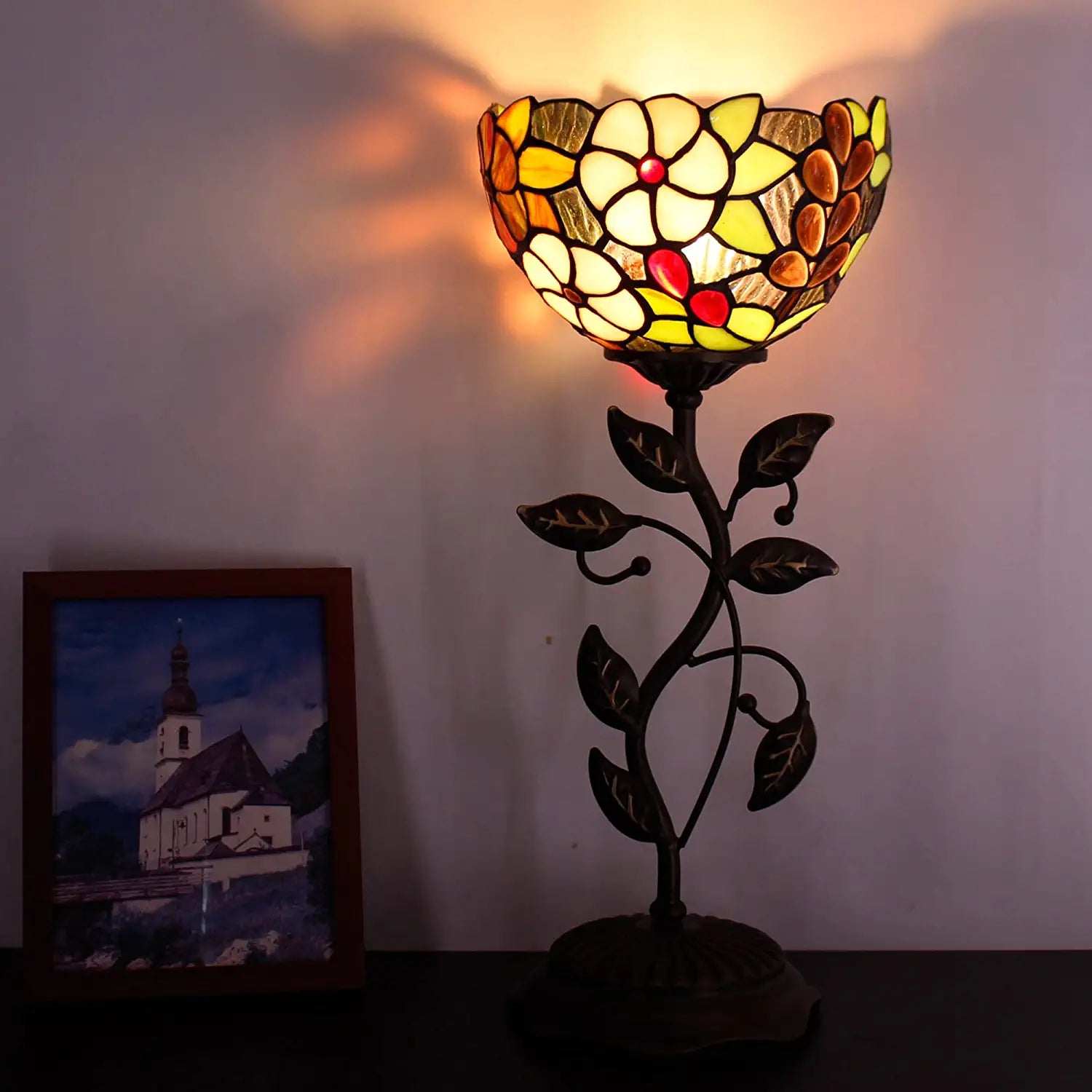 Metal lamp base for stained hotsell glass shade