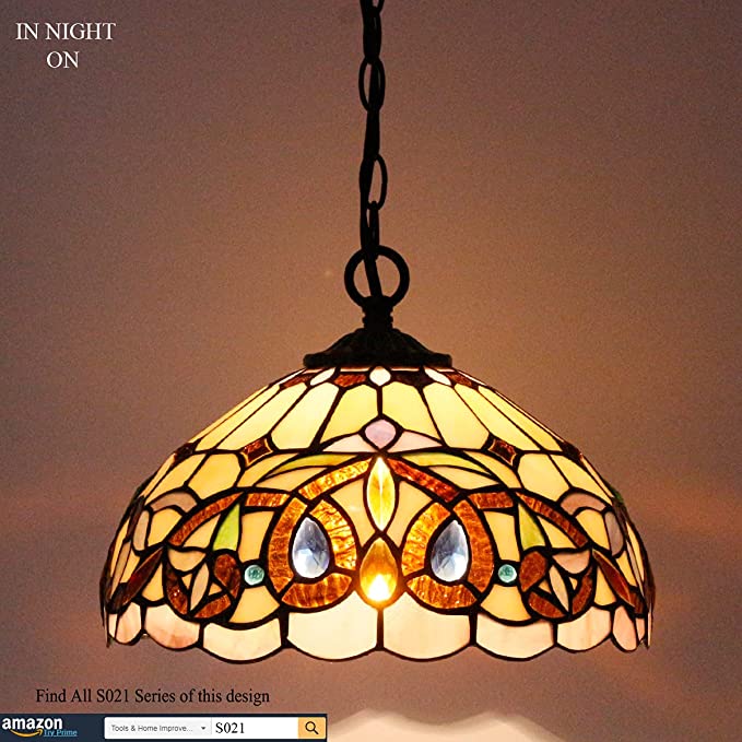 12 inch Serenity Victorian  Stained Glass Lampshade Only Werfactory®  Fit for Tiffany Table Lamp