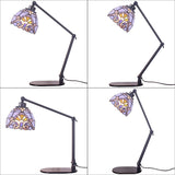 Werfactory® Tiffany Swing Arm Lamp Adjustable Stained Glass Lamp Baroque