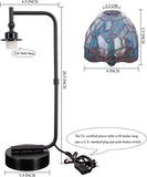 Werfactory® Tiffany Lamp W6H20 Inch Sea Blue Dragonfly Stained Glass Table Lamp