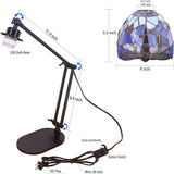 Werfactory® Tiffany Swing Arm Lamp Adjustable Stained Glass   Dragonfly