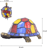 Werfactory® Tortoise Tiffany Turtle Lamp Stained Glass Cute Animal Table Lamp