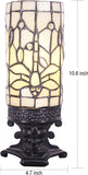 WERFACTORY Small Tiffany Lamp Wide 4 Tall 10 Inch Mini Stained Glass Table Lamp Dragonfly Style Desk Night Light