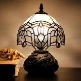 8 Inch White Crystal tiffany lamp shade Werfactory® Stained Glass shade
