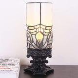 Werfactory® Tiffany Table Lamp White Small Stained Glass Lamp Candle Type Desk Lamp