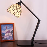 Werfactory® Tiffany Swing Arm Lamp Adjustable Stained Glass Lamp Crystal Bead