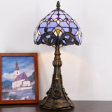 Werfactory® Tiffany Lamp Baroque Style Stained Glass Table Lamp with Bronze Resin Base