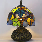 Werfactory® Tiffany Lamp Stained Glass Green Grape Style Table Lamp Mushroom Lamp