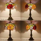 12 inch Rose Stained Glass Lampshade Only Werfactory®  Fit for Tiffany Table Lamp