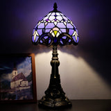 Werfactory® Tiffany Lamp Baroque Style Stained Glass Table Lamp with Bronze Resin Base