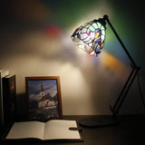 Werfactory® Tiffany Swing Arm Lamp Adjustable Stained Glass Victorian Style
