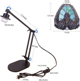 Werfactory® Tiffany Swing Arm Lamp Adjustable Stained Glass Victorian Style
