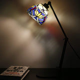 Werfactory® Tiffany Swing Arm Lamp Adjustable Stained Glass  Lotus Style