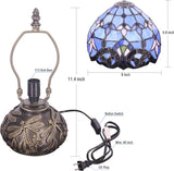 Werfactory® Tiffany Table Lamp Baroque Style Stained Glass Bronze Mushroom Type Lamp