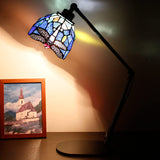 Werfactory® Tiffany Swing Arm Lamp Adjustable Stained Glass Dragonfly   Lamp