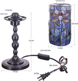 Werfactory® Small Tiffany Lamp Mini Stained Glass Table Lamp Wide 4 Tall