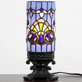 Werfactory Small Tiffany Table Lamp Stained Glass Baroque Style Candle Type Desk Lamp