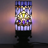 Werfactory Small Tiffany Table Lamp Stained Glass Baroque Style Candle Type Desk Lamp