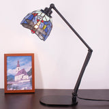 Werfactory® Tiffany Swing Arm Lamp Adjustable Stained Glass   Dragonfly