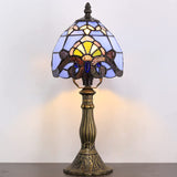 Werfactory® Small Tiffany Lamp Stained Glass Baroque Style Table Lamp 14" Tall