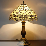 12 inch Dragonfly Cream  Stained Glass Lampshade Only Werfactory®  Fit for Tiffany Table Lamp