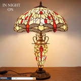 Tiffany Lampshade Replacement Werfactory® W16H7-inch Dragonfly Stained Glass Shade