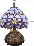 Werfactory® Tiffany Table Lamp Baroque Style Stained Glass Bronze Mushroom Type Lamp