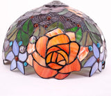 12 inch Rose Stained Glass Lampshade Only Werfactory®  Fit for Tiffany Table Lamp