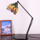 Werfactory® Tiffany Swing Arm Lamp Adjustable Stained Glass Dragonfly Style