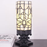 WERFACTORY Small Tiffany Lamp Wide 4 Tall 10 Inch Mini Stained Glass Table Lamp Dragonfly Style Desk Night Light