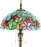 Werfactory® Tiffany Floor Lamp W16H70 Inch Stained Glass Flower Style Reading Lamp