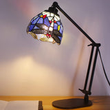 Werfactory® Tiffany Swing Arm Lamp Adjustable Stained Glass   Dragonfly