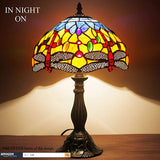 12 inch Dragonfly Stained Glass Lampshade Only Werfactory®  Fit for Tiffany Table Lamp