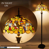 Tiffany Lampshade Replacement Werfactory® W16H7-inch Colorful Stained Glass Birds Style Shade