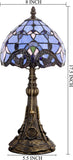 Werfactory® Tiffany Lamp Baroque Style Stained Glass Table Lamp with Bronze Resin Base