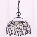 Werfactory® Tiffany Pendant Lighting White Stained Glass Crystal Hanging Lamp