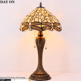 12 inch Dragonfly Cream  Stained Glass Lampshade Only Werfactory®  Fit for Tiffany Table Lamp