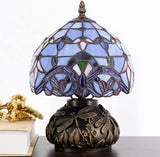 Werfactory® Tiffany Table Lamp Baroque Style Stained Glass Bronze Mushroom Type Lamp