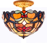 12 inch Stained Glass Lampshade Only Werfactory®  Fit for Tiffany Table Lamp